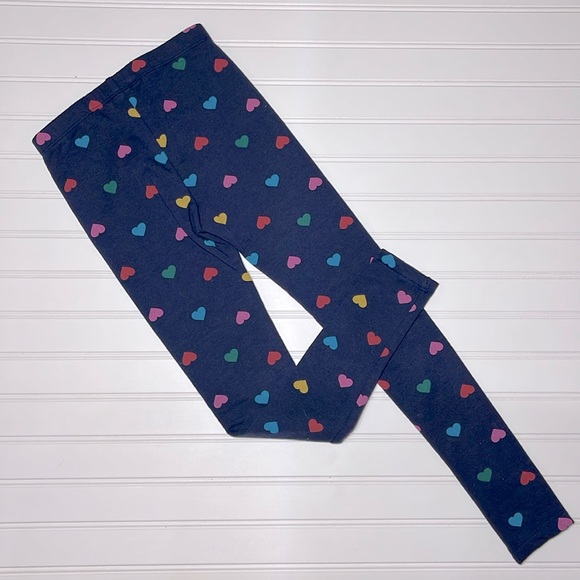 TUCKER & TATE EUC Thick Warm Navy Heart Leggings - Picture 1 of 1